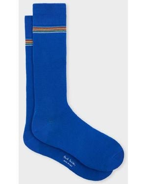 Paul Smith 'Signature Stripe' Trim Socks - Blue