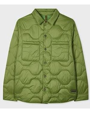 Paul Smith Khaki Packable Quilted Nylon Shirt Jacket - Green