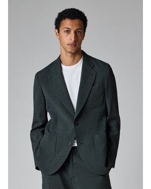 Paul Smith Dark Seersucker Check Blazer - Gray