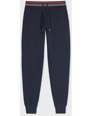 Paul Smith Lounge Sweatpants With 'Swirl' Trims - Blue