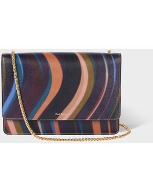 Paul Smith 'Midnight Swirl' Leather Pouch Bag - Blue