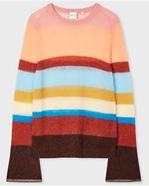 Paul Smith Alpaca-Wool Blend 'Signature Stripe' Sweater - Orange