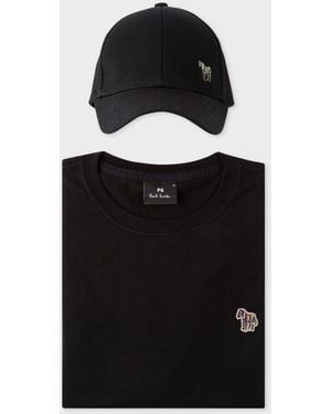 Paul Smith 'Zebra' T-Shirt & Baseball Cap Gift Set - Black