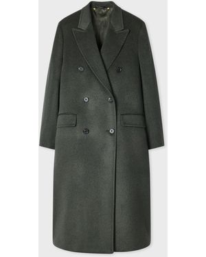 Paul Smith Wool-Cashmere Double-Breasted Coat - Gray