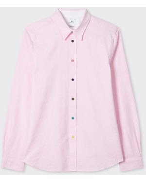 Paul Smith Tailored-Fit Organic-Cotton Multicolor Button Oxford Shirt - Pink