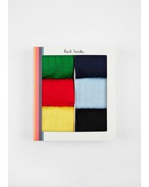 Paul Smith Ribbed Socks Six Pack - Multicolor