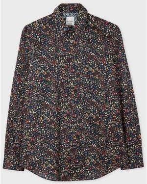 Paul Smith Tailored-Fit 'Liberty Floral' Shirt - Gray