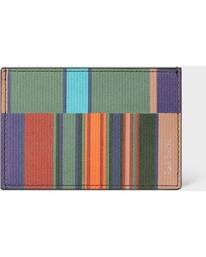 Paul Smith Leather 'Seasonal Stripe' Credit Card Holder - Blue