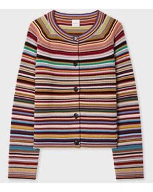 Paul Smith Merino Wool 'Signature Stripe' Cardigan - Multicolor
