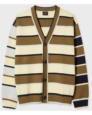 Paul Smith Khaki Stripe Milano Cotton Cardigan - Natural