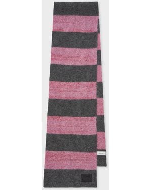Paul Smith And Lambswool-Blend Block Stripe Scarf - White