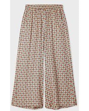 Paul Smith Geometric Square Wide-Leg Pants - Natural