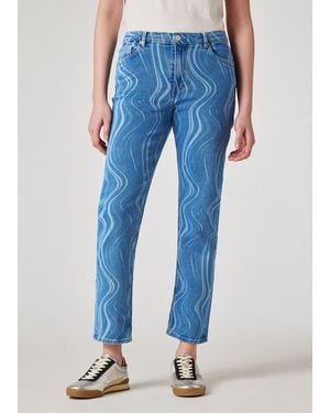 Paul Smith Straight-Fit Laser 'Swirl' Jeans - Blue