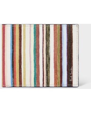Paul Smith 'Painted Signature Stripe' Compact Billfold Wallet - White