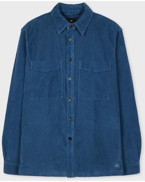Paul Smith Mid- Organic-Cotton Corduroy Overshirt - Blue