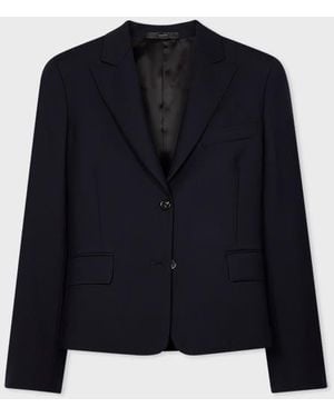 Paul Smith Cropped 'A Suit To Travel In' Wool Blazer - Blue