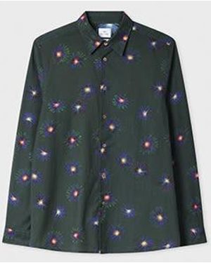 Paul Smith Dark 'Luminescent Floral' Print Shirt - Green
