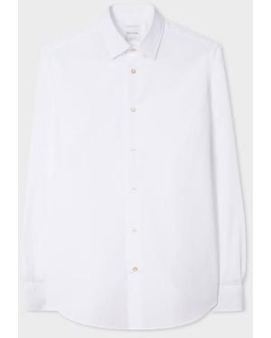 Paul Smith Tailored-fit White Cotton 'signature Stripe' Cuff Shirt
