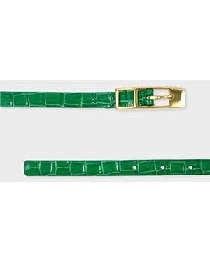 Paul Smith Leather Croc Belt - Green