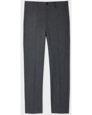 Paul Smith Melange Wool-Blend Pants - Gray
