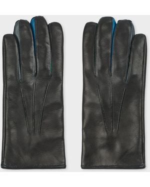 Paul Smith Leather 'Concertina' Gloves - Black