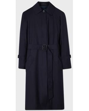 Paul Smith 'Storm System Wool' Mac With Detachable Liner - Blue