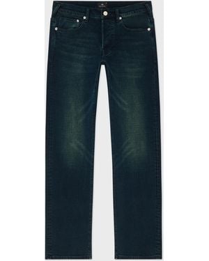 Paul Smith Standard-Fit 'Crosshatch Stretch' Over-Dye Jeans - Blue