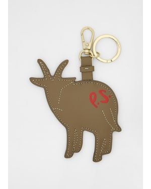 Paul Smith 'Year Of The Goat' Leather Keyring - Natural