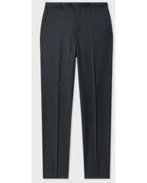 Paul Smith Dark Petrol Overdyed Wool-Cashmere Flannel Pants - Gray