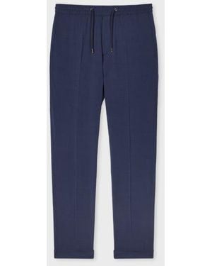 Paul Smith Check Seersucker Drawstring Pants - Blue