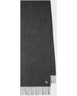 Paul Smith Lambswool Zebra Scarf - Gray