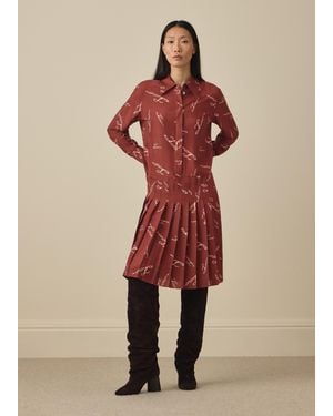 Paul Smith Burgundy 'Love' Print Shirt Dress - Red
