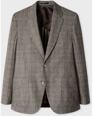 Paul Smith Wool Houndstooth Check Buggy-Lined Blazer - Gray