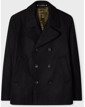 Paul Smith Wool-Blend Pea Coat - Black
