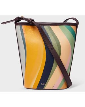 Paul Smith Leather 'Swirl' Bucket Bag - Yellow