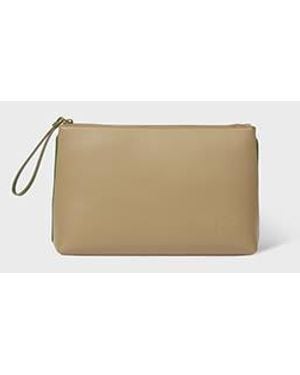 Paul Smith Taupe Leather Purse Pouch - Natural