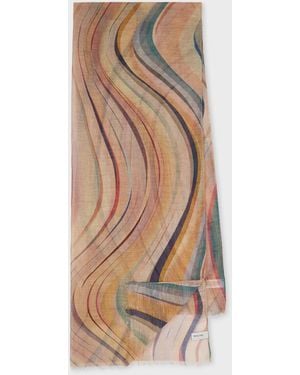 Paul Smith Linen-Blend 'Swirl' Scarf - Natural