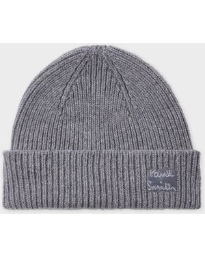 Paul Smith Cashmere-Blend Beanie - Gray
