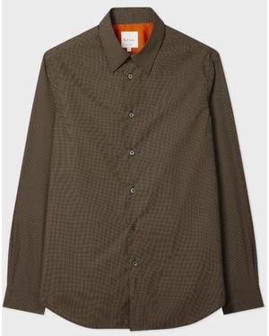 Paul Smith Tiny Dot Print Cotton Shirt - Brown