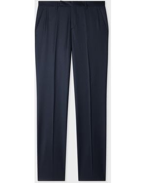 Paul Smith Slim-Fit Pin Dot Wool Pants - Blue