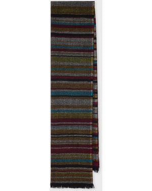 Paul Smith Lambswool Herringbone Scarf - White