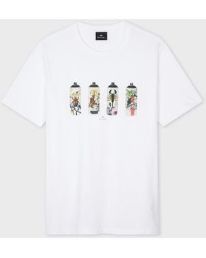 Paul Smith 'Spray Cans' Print T-Shirt - White