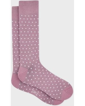 Paul Smith Cotton-Blend Polka Dot Socks - Pink