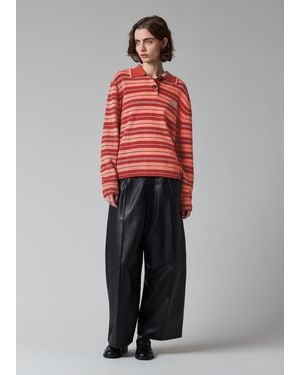 Paul Smith Bouclé Stripe Rugby Sweater - Red