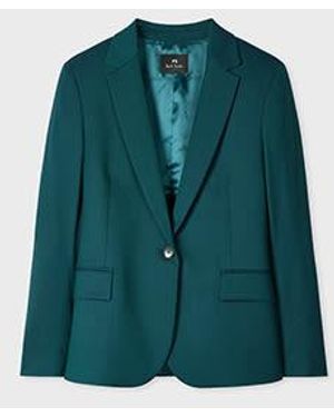 Paul Smith Petrol Slim-Fit Wool-Blend Blazer - Green