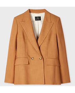Paul Smith Tan Textured Double-Breasted Blazer - Brown