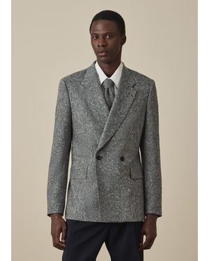 Paul Smith Donegal Wool Double-Breasted Blazer - Gray
