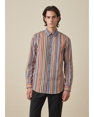 Paul Smith Regular-Fit 'Signature Stripe' Poplin Shirt - Multicolor