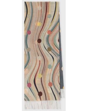Paul Smith 'Swirl' Polka Dot Scarf - Metallic