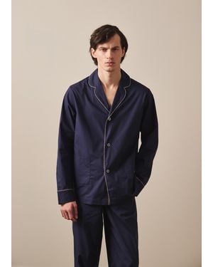 Paul Smith Cotton 'Signature Stripe' Piping Pajamas - Blue
